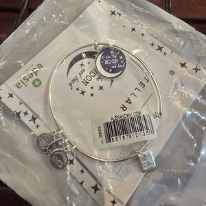 Alex and Ani Stellar Love To The Moon And Back Silver-tone Bangle Bracelet New